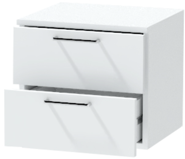 Тумба-6 прикроватная подвесная "Иннэс-7", Белый/Белый глянец