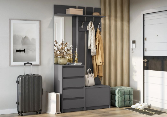 мс Айден ВШ06-1100 серый графит ЛДСП/серый графит ЛДСП