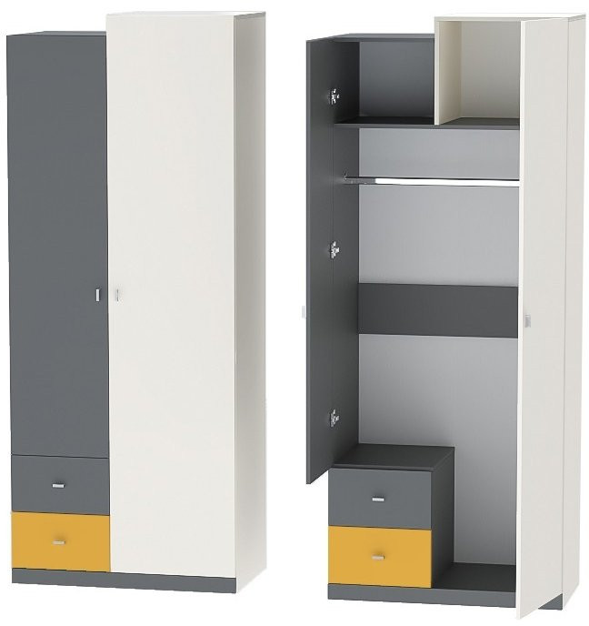 Модульная детская Клео набор 3 (Графит/Миндаль/Солнечный)