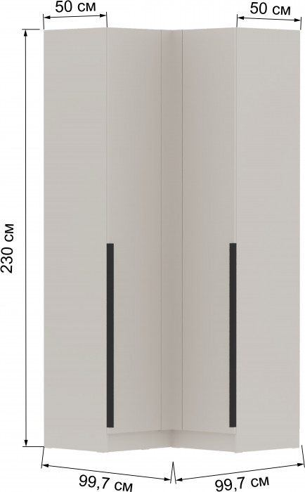 Шкаф угловой Мадрид (угол прямой) кашемир