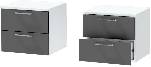 Тумба-6 прикроватная подвесная "Иннэс-7", Белый/Графит