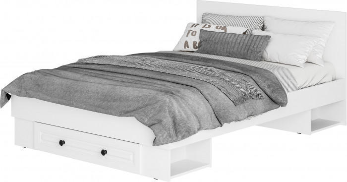 Кровать с проложками ДСП и ящиками Софт КР-11 (1,4), Белый
