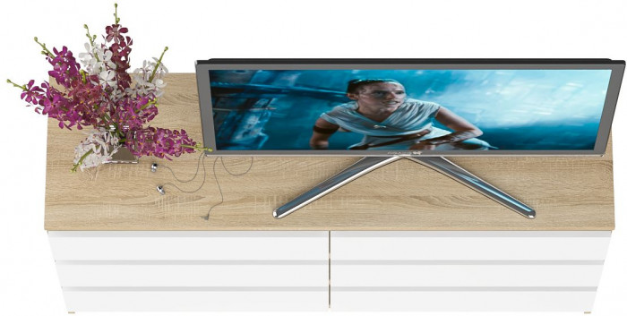 Мори Комод МК1380.6, цвет дуб сонома/белый, ШхГхВ 138х41х73 см.