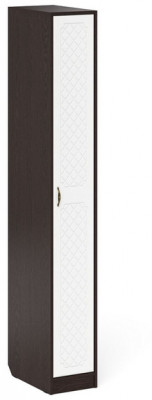 Прихожая П-6-500 Пенал, цвет венге/фасады МДФ белое дерево фрезеровка ромб, ШхГхВ 30х50х210 см., универсальная сборка