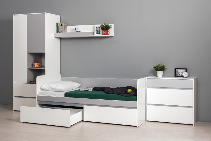 Торонто Компоновка № 19, белый шагрень/стальной серый