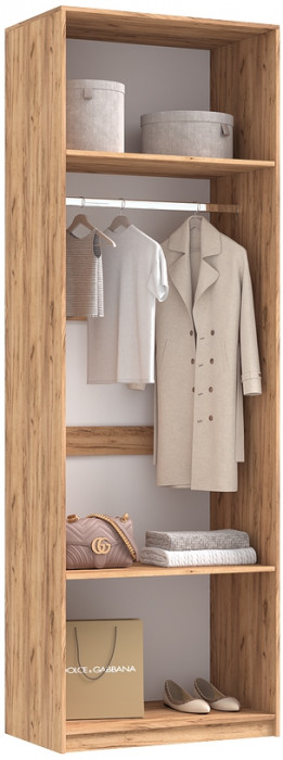 Шкаф 2-х створчатый Марвэл, Крафт золотой/Браш вайт