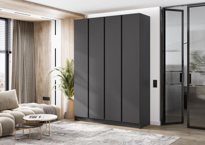 Келвин Шкаф 4-х створчатый (1600) (Графит, Графит)