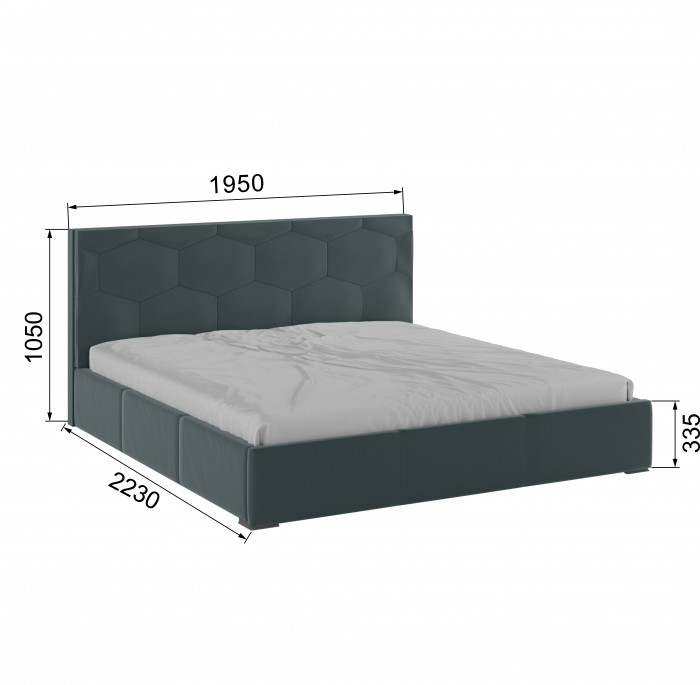 Манука Кровать интерьерная 180 серый, ортопед