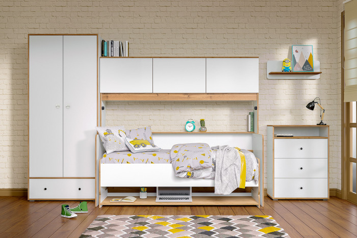 Вуди 13.138 Шкаф для одежды, цвет белый премиум/дуб крафт золотой, ШхГхВ 86х49,7х205 см.