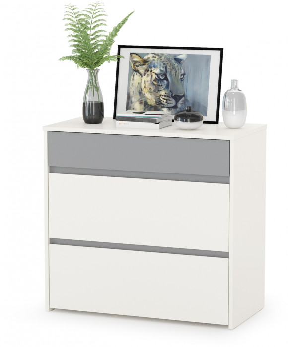 Торонто Компоновка № 02, цвет белый шагрень/стальной серый, ШхГхВ 240х53,1х149,7 см., универсальная сборка