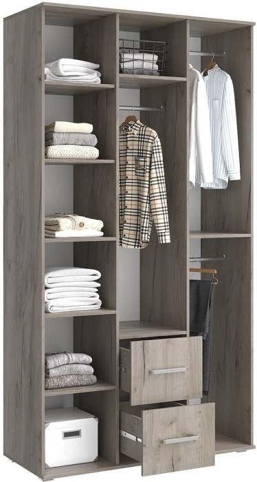 Шкаф 3-х створчатый с зеркалом Фиеста NEW, Крафт серый/Кашемир