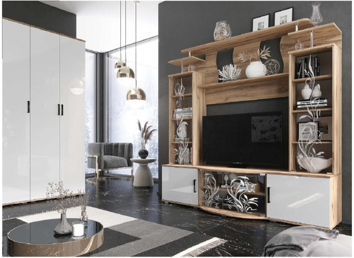 Модульная гостиная Виста (Венге / дуб беленый)