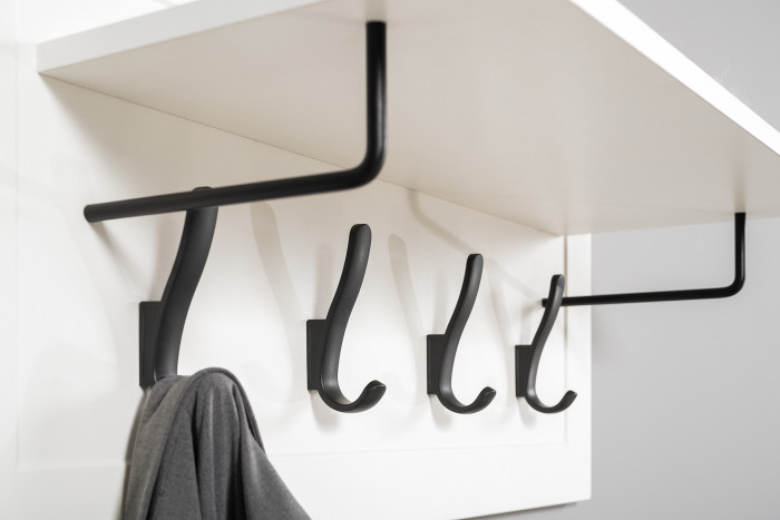 Остин Прихожая 54, цвет белый шагрень/дуб крафт золотой, ШхГхВ 360х54,3х229,6 см., универсальная сборка