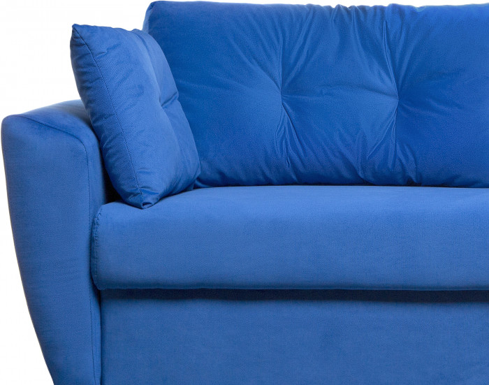 Диван еврокнижка Амстердам 160 ЛЮКС 07 ВЕЛЮР СИНИЙ