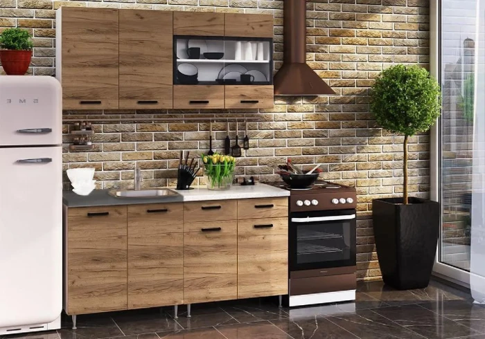 ЛДСП Кухня Рио NEW 1,6м дуб крафт