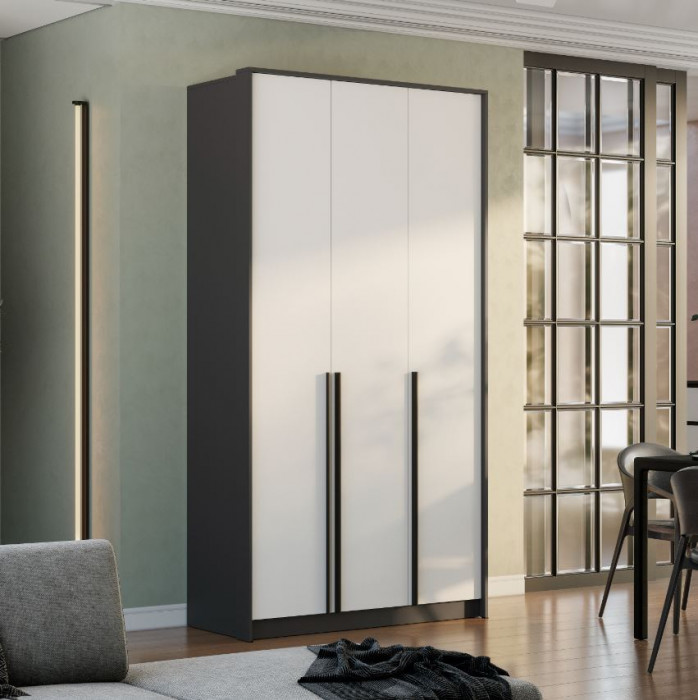 Шкаф 3-х створчатый "Шарм" ШК-10 Графит/ Белый