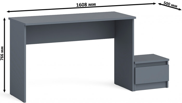 Мори письменный стол МСП1200.1 + Тумба ТМП400.1, графит