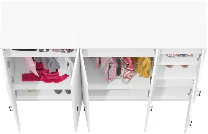 Шкаф С-МД-СК9Ш+Пенал С-МД-СК9П+Шкаф С-МД-СК9Ш, белый шагрень