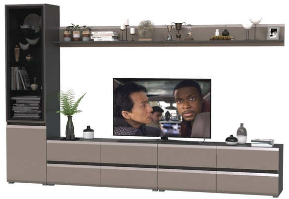 Сидней Комплектация № 102, корпус: антрацит/фасады: МДФ веллюто капучино