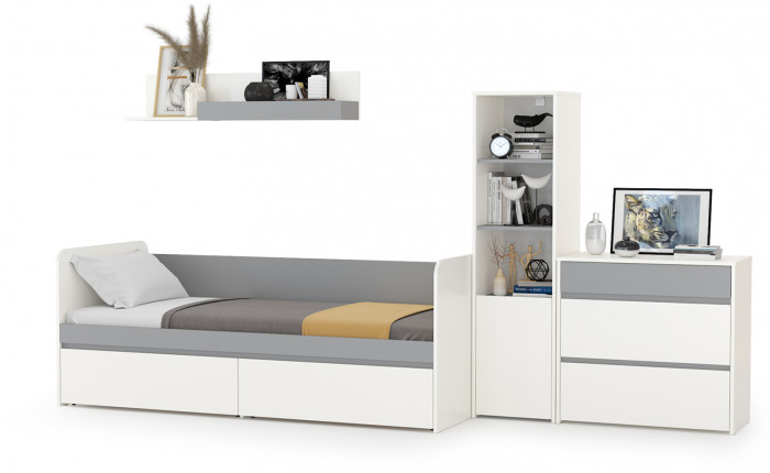 Торонто Компоновка № 22, белый шагрень/стальной серый