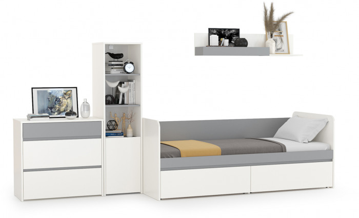 Торонто Компоновка № 22, белый шагрень/стальной серый