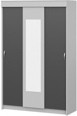 Шкаф-купе Бассо, серый/серый графит