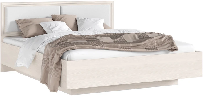 Престиж 2 Кровать парящая с ортопедом дерево 160 с подсветкой, сандал светлый