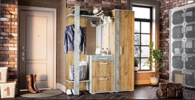 Прихожая &quot;Кензо&quot; композиция 1 крафт/бетон