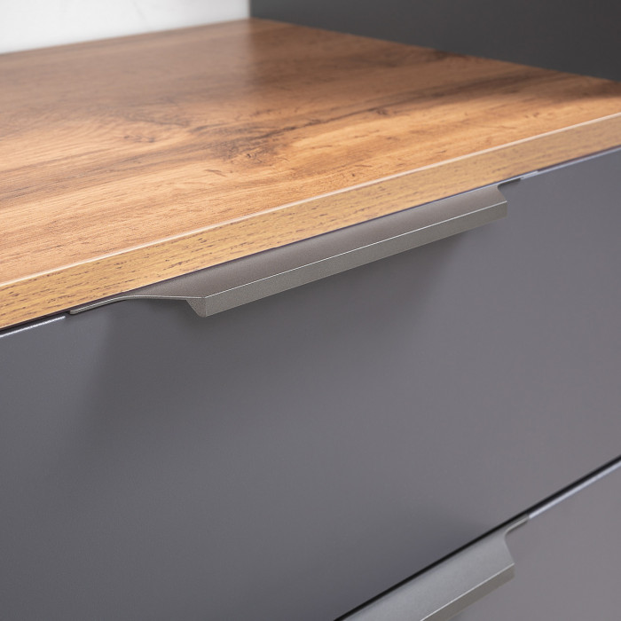 Октава Прихожая 21, цвет серый графит/дуб крафт золотой/фасады МДФ серый графит, ШхГхВ 161,5х35,4х197,6 см., универсальная сборка