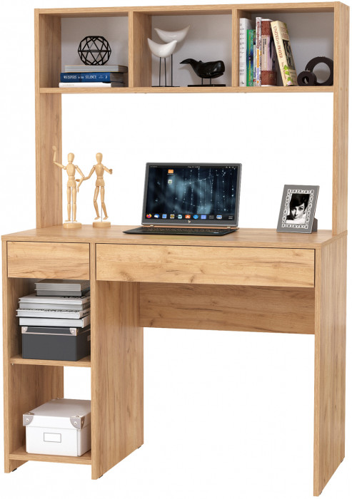 Стол компьютерный Комфорт 12.77F, цвет дуб крафт золотой, ШхГхВ 100х49,8х147 см., универсальная сборка