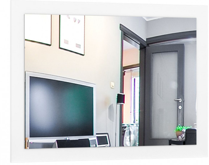 Муссон 13.97 Комод + Зеркало СВК, цвет белый/дуб эндгрейн элегантный, ШхГхВ 77х39,4х92,6 + 80х2х60 см., четыре выдвижных ящика, ручки-вырезы