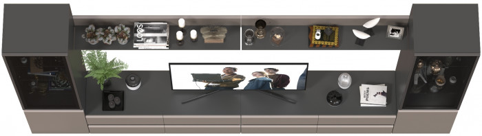 Сидней Комплектация № 103, корпус: антрацит/фасады: МДФ веллюто капучино