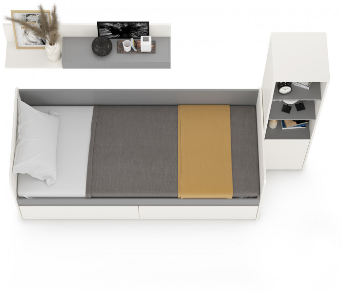 Торонто Компоновка № 23, белый шагрень/стальной серый