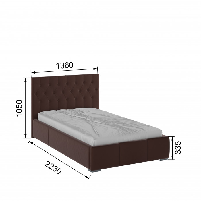 Октавия Кровать интерьерная 120 коричневый ромб, ортопед