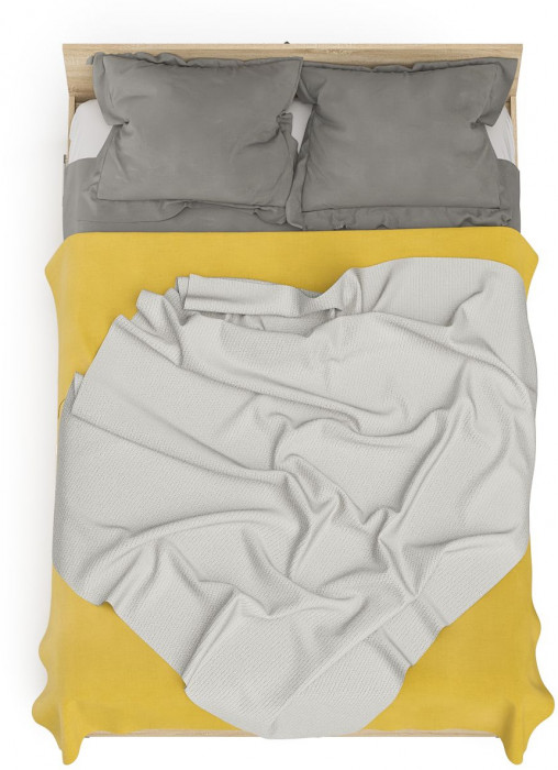 Мори Кровать с ящиками 1400, цвет дуб сонома, ШхГхВ 143,5х203,5х70 см., сп.м. 1400х2000 мм., без матраса, основание есть