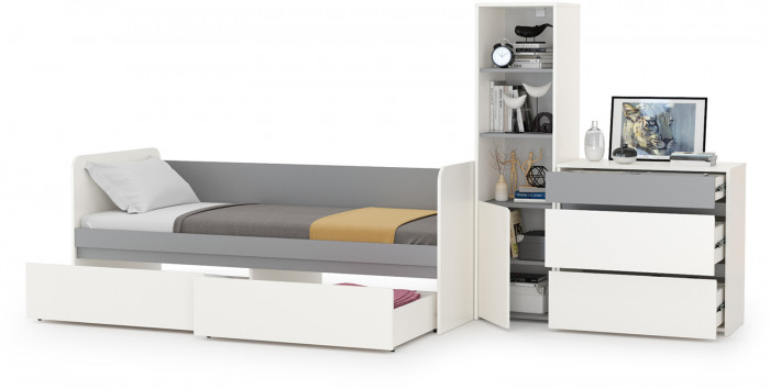 Торонто Компоновка № 24, белый шагрень/стальной серый