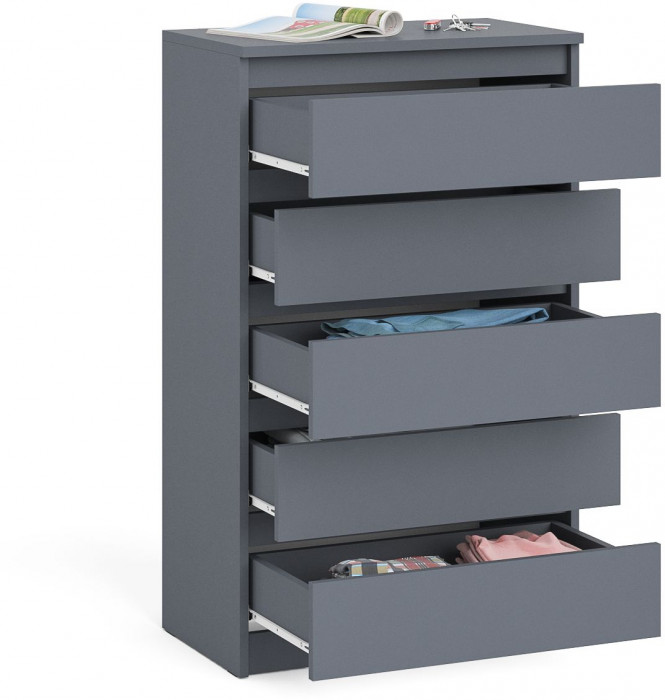 Мори Комод МК700.5, цвет графит, ШхГхВ 70,4х41х114 см.