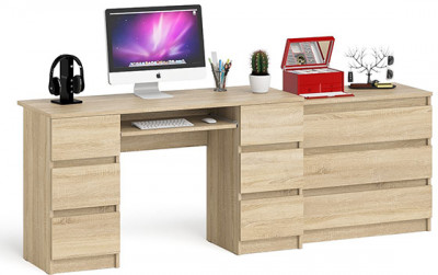 Мори компьютерный стол МС-2 + Комод МК800.1, дуб сонома