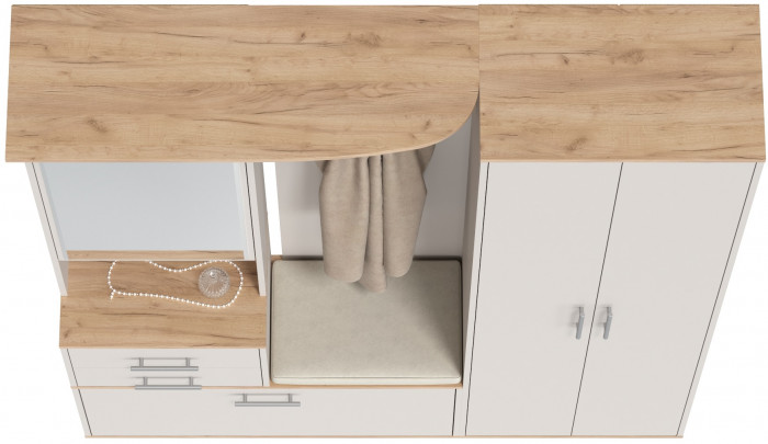 Прихожая 2-3430+2-3431дкз/к.с Домино - Комплект для прихожей, дуб крафт золотой/кашемир серый