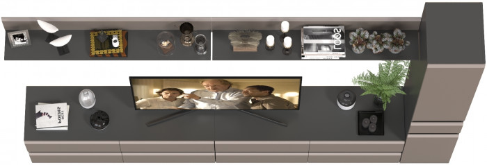 Сидней Комплектация № 105, корпус: антрацит/фасады: МДФ веллюто капучино