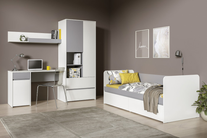 Торонто Компоновка № 25, белый шагрень/стальной серый