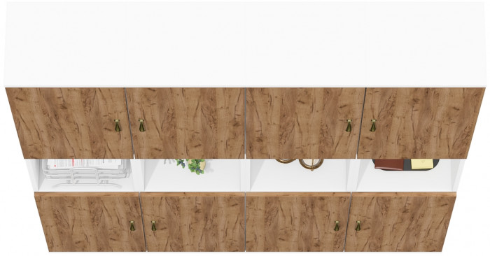 Лидер-8 Пенал 4 шт., белый шагрень/крафт золото