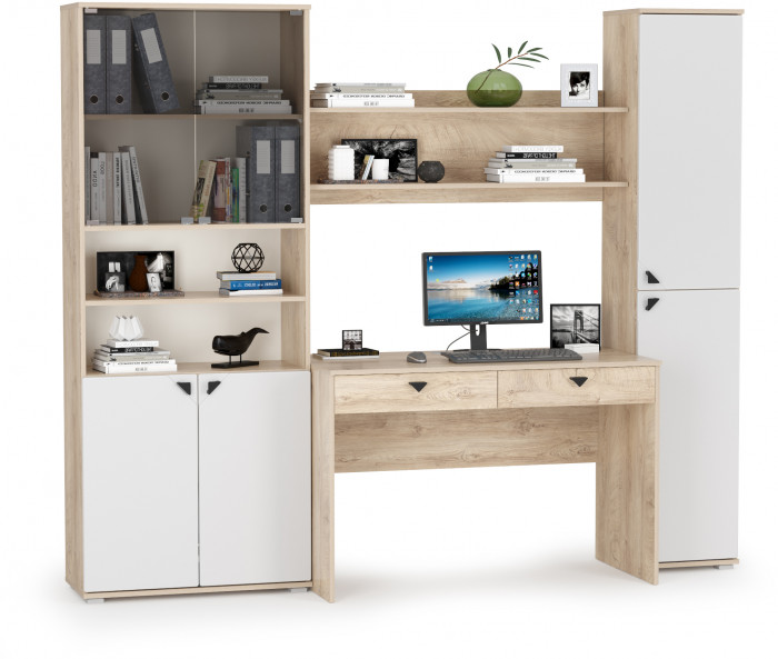 Бостон № 43, дуб эндгрейн элегантный/фасады МДФ милк рикамо софт