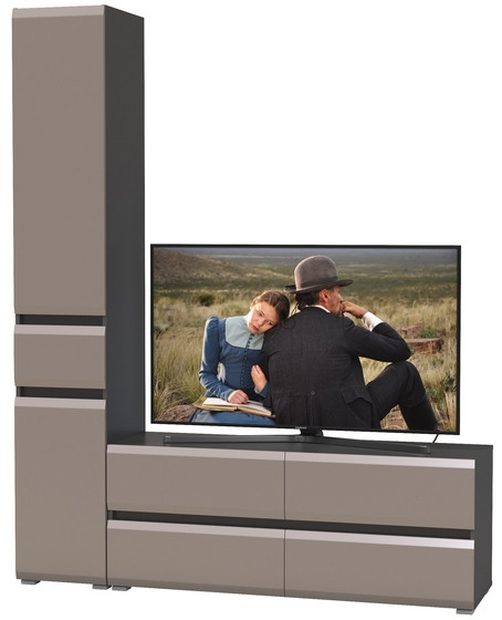 Сидней Комплектация № 015, корпус: антрацит/фасады: МДФ веллюто капучино