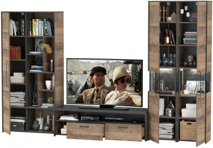 Трувор Гостиная 034, дуб гранж песочный/интра