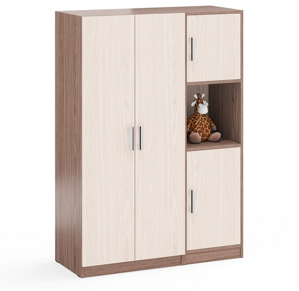 Шкаф С-МД-СК9Ш+Пенал С-МД-СК9П, ясень шимо светлый/ясень шимо тёмный