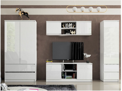 Модульная гостиная Челси (Белый глянец, Белый)