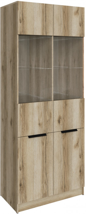 Шкаф Мадрид (0,9) с 2 витринами, Дуб делано