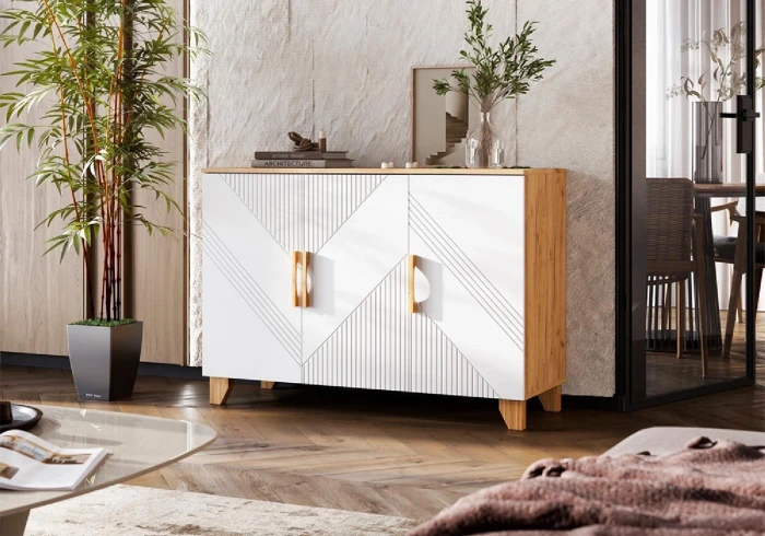 Ирис Комод 1200 браш вайт/дуб крафт