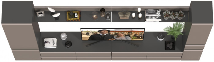 Сидней Комплектация № 107, корпус: антрацит/фасады: МДФ веллюто капучино